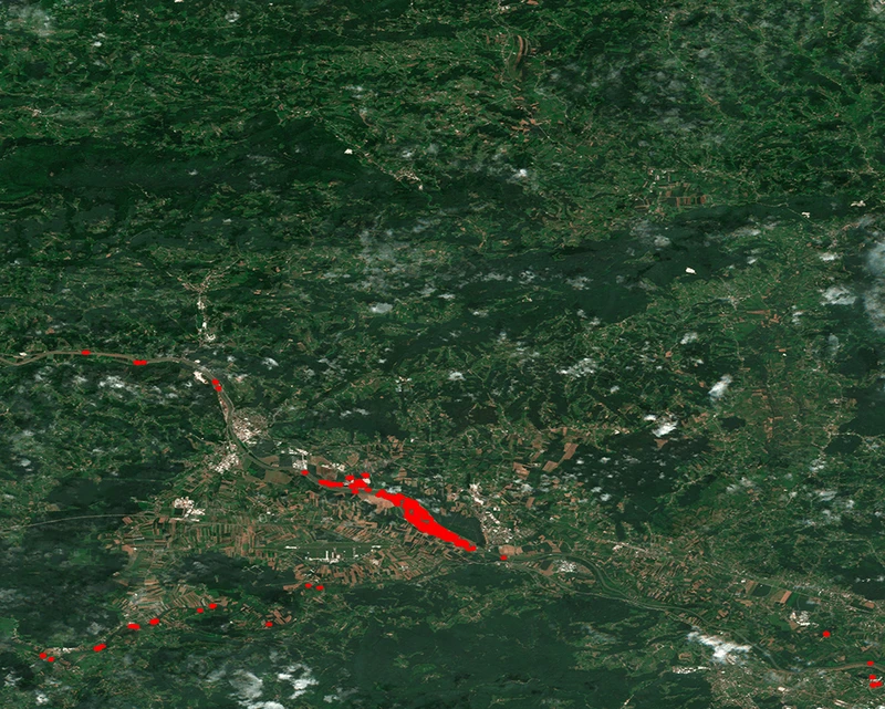 Sentinel-1 derived flood map